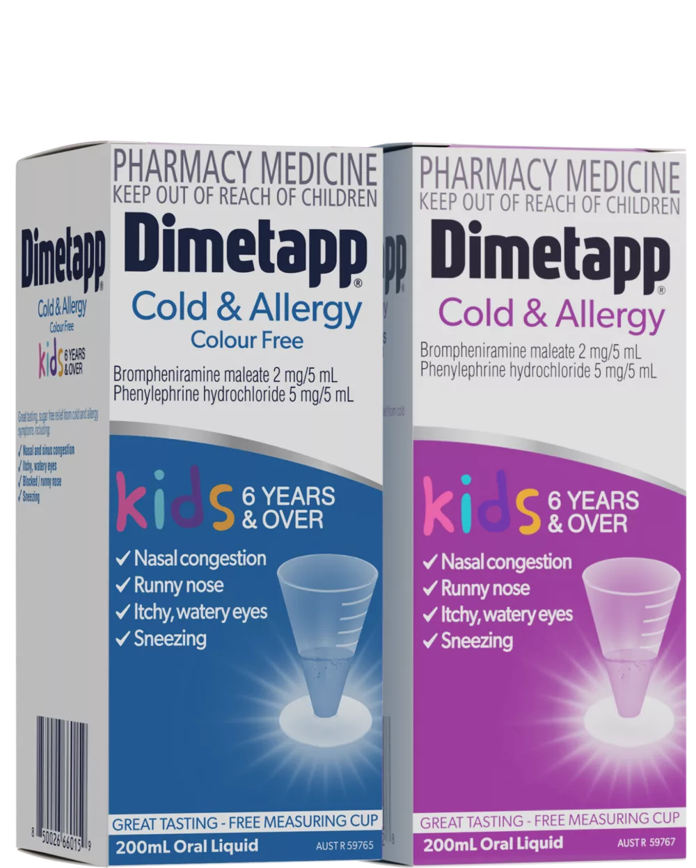 Cold & Allergy Kids 6yrs+ packaging